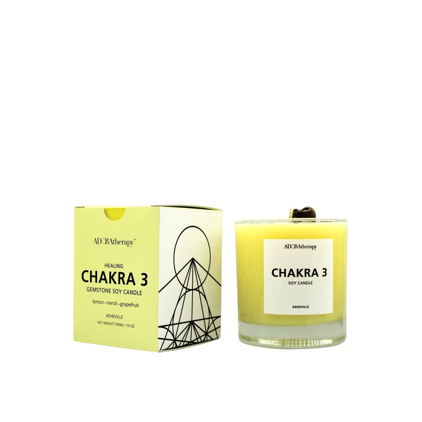 ADORAtherapy Chakra 3 Tiger Eye Gemstone Candle