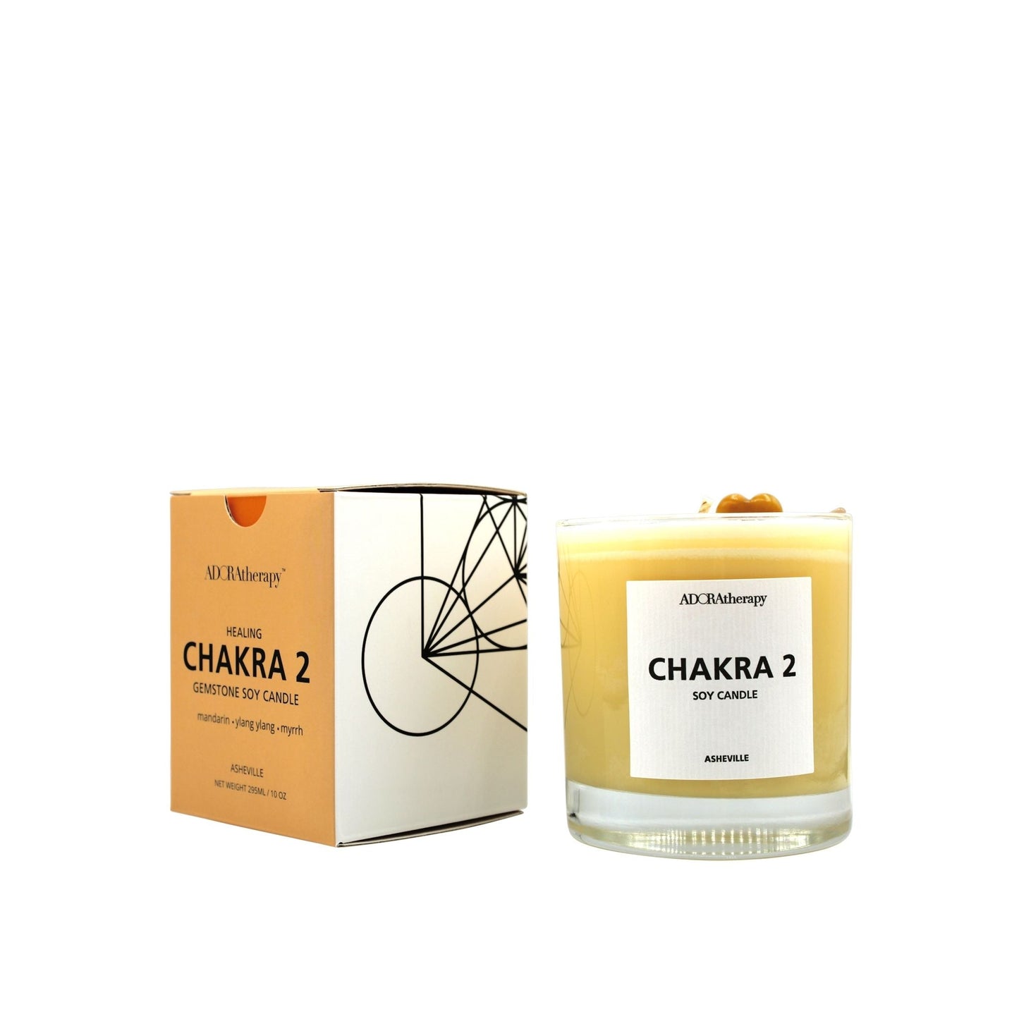 ADORAtherapy Chakra 2 Sunstone Gemstone Candle