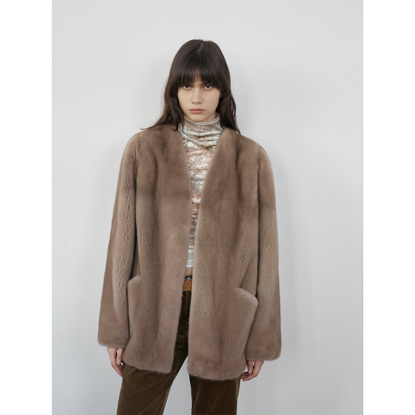 Spearmint Moonlight Collectible Rare Color Imported Mink Coat-5