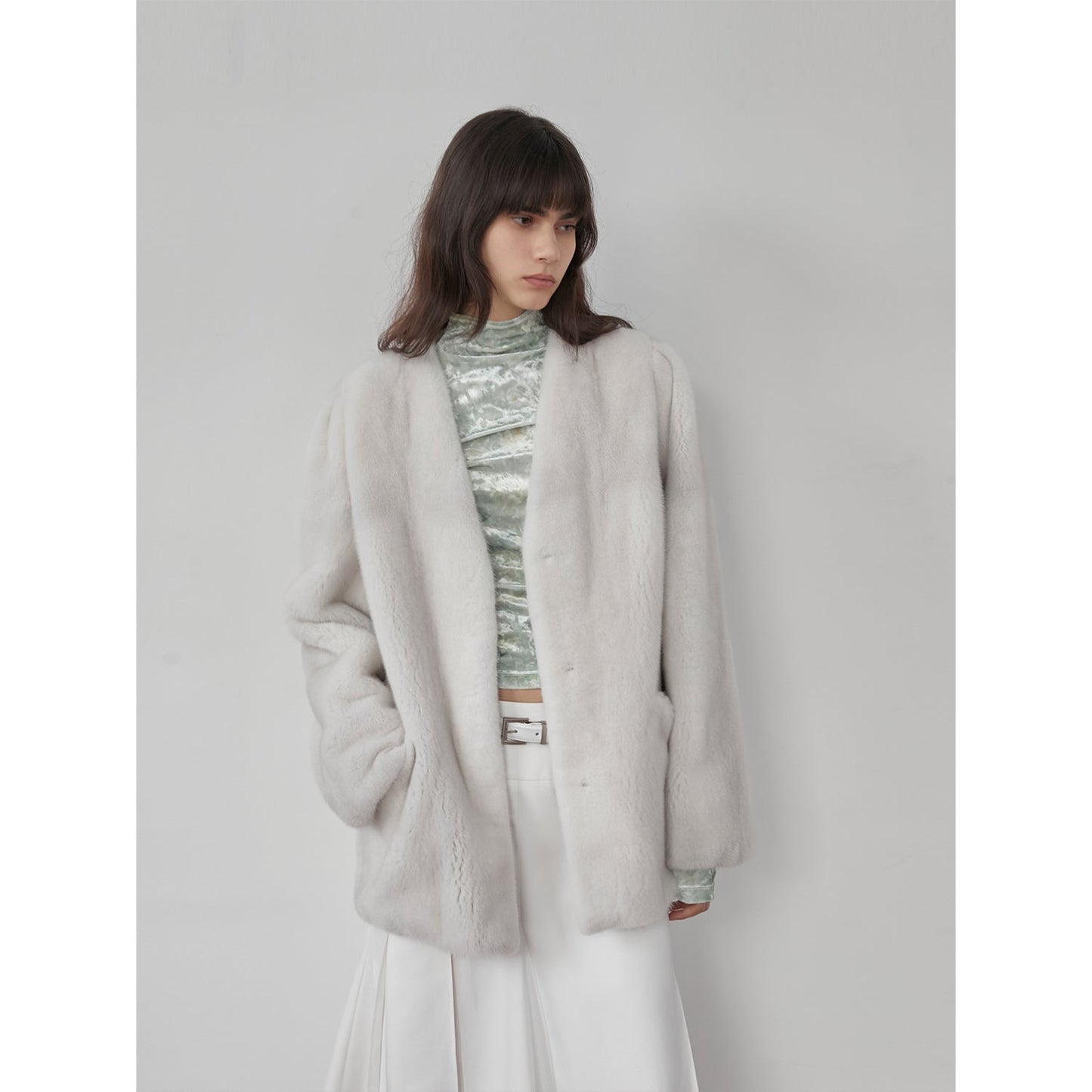 Spearmint Moonlight Collectible Rare Color Imported Mink Coat-2