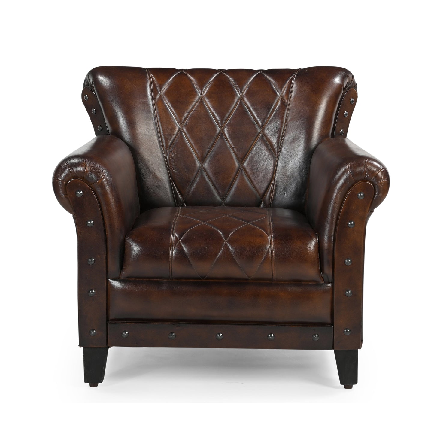 Studded Leather Armchair