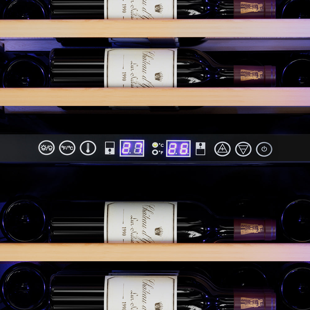 Devanti Dual Zone Wine Fridge Cooler | 128 Bottle Capacity