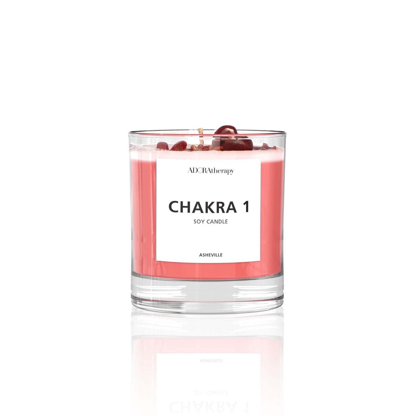 ADORAtherapy Chakra 1 Red Jasper Gemstone Candle