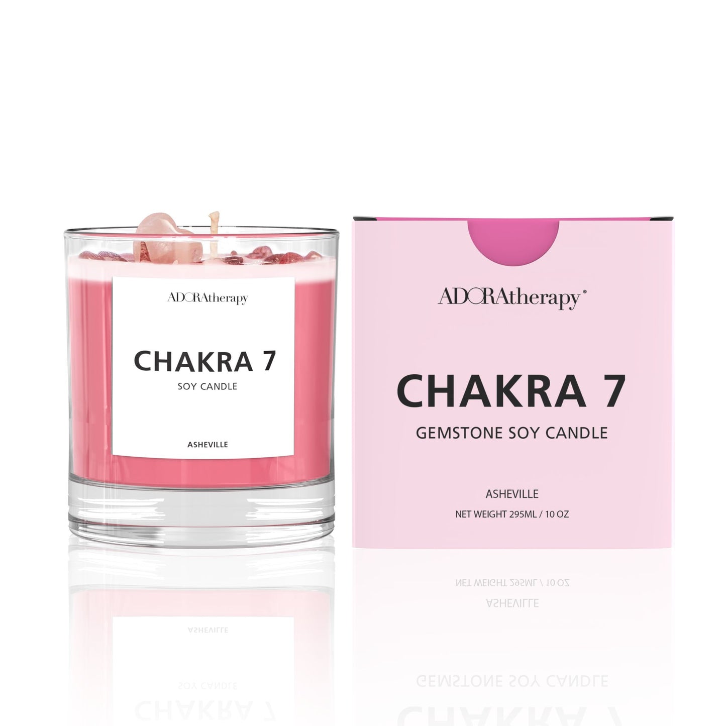 ADORAtherapy Chakra 7 Strawberry Quartz Gemstone Candle