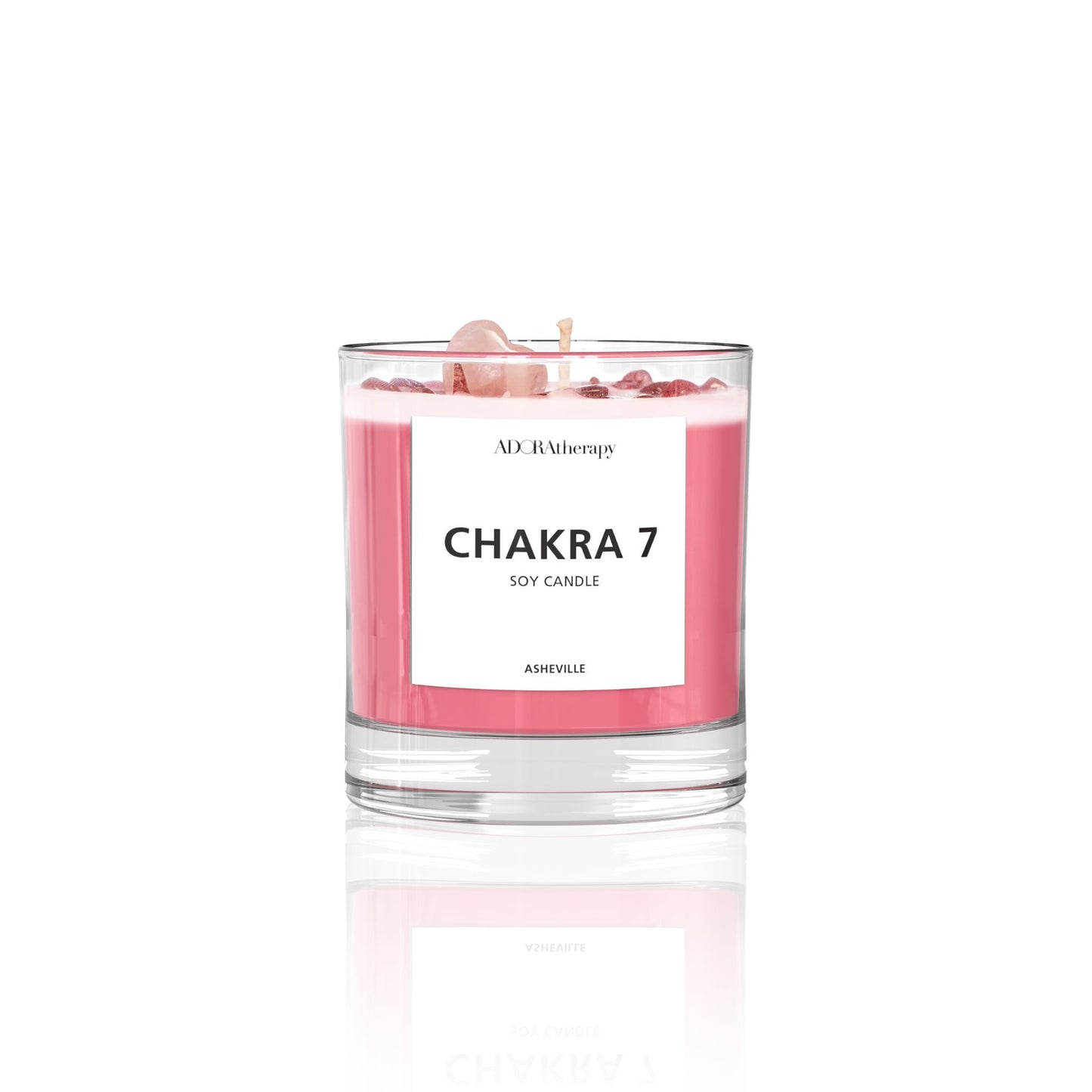 ADORAtherapy Chakra 7 Strawberry Quartz Gemstone Candle
