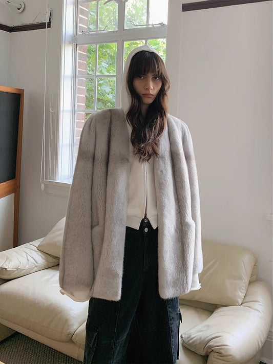 Spearmint Moonlight Collectible Rare Color Imported Mink Coat-0