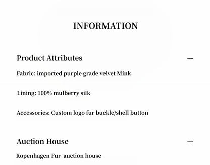 Imported purple label mink coat horizontal ridge leaning against the ridge craft mink fur coat-3