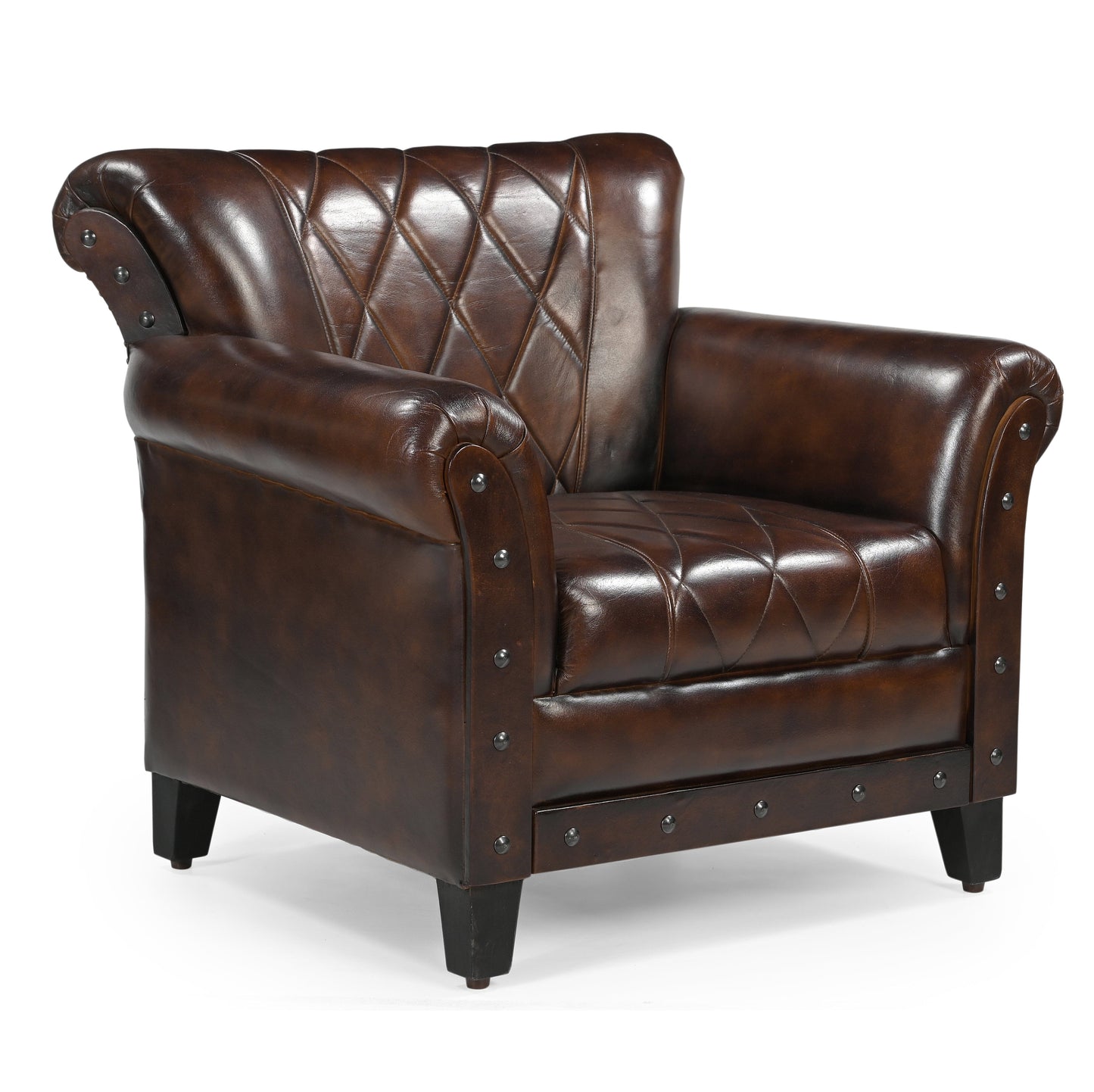 Studded Leather Armchair