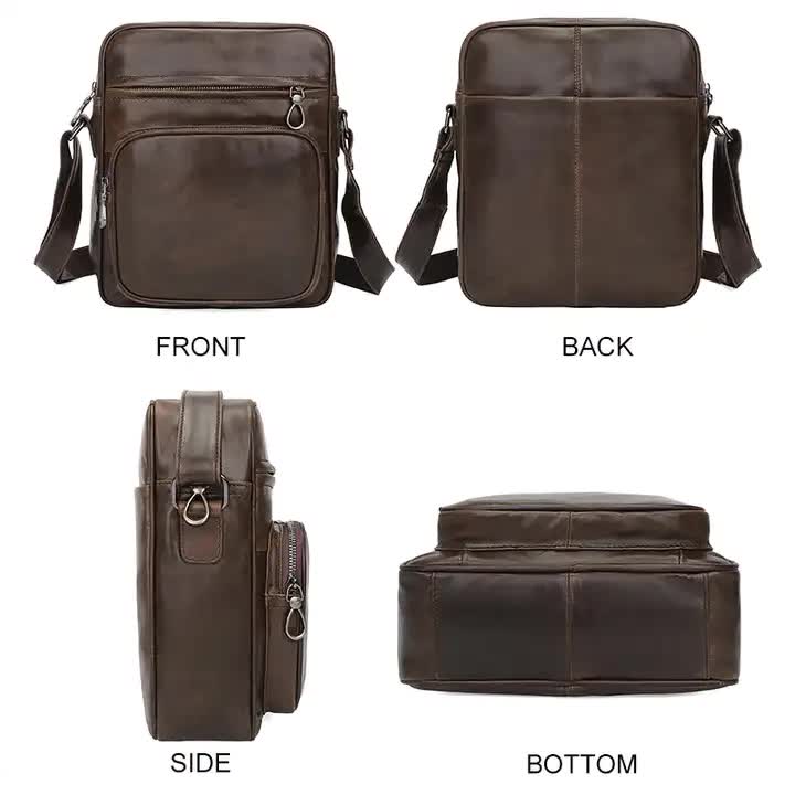 Dark Brown Men’s Genuine Leather Casual Shoulder Bag – Timeless Style Meets Everyday Function