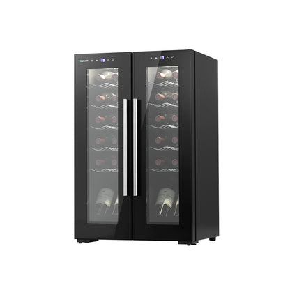 Devanti Dual Zone Wine Fridge Cooler | 24 Bottle Capacity