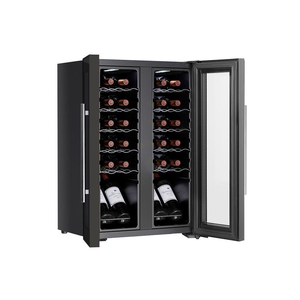 Devanti Dual Zone Wine Fridge Cooler | 24 Bottle Capacity