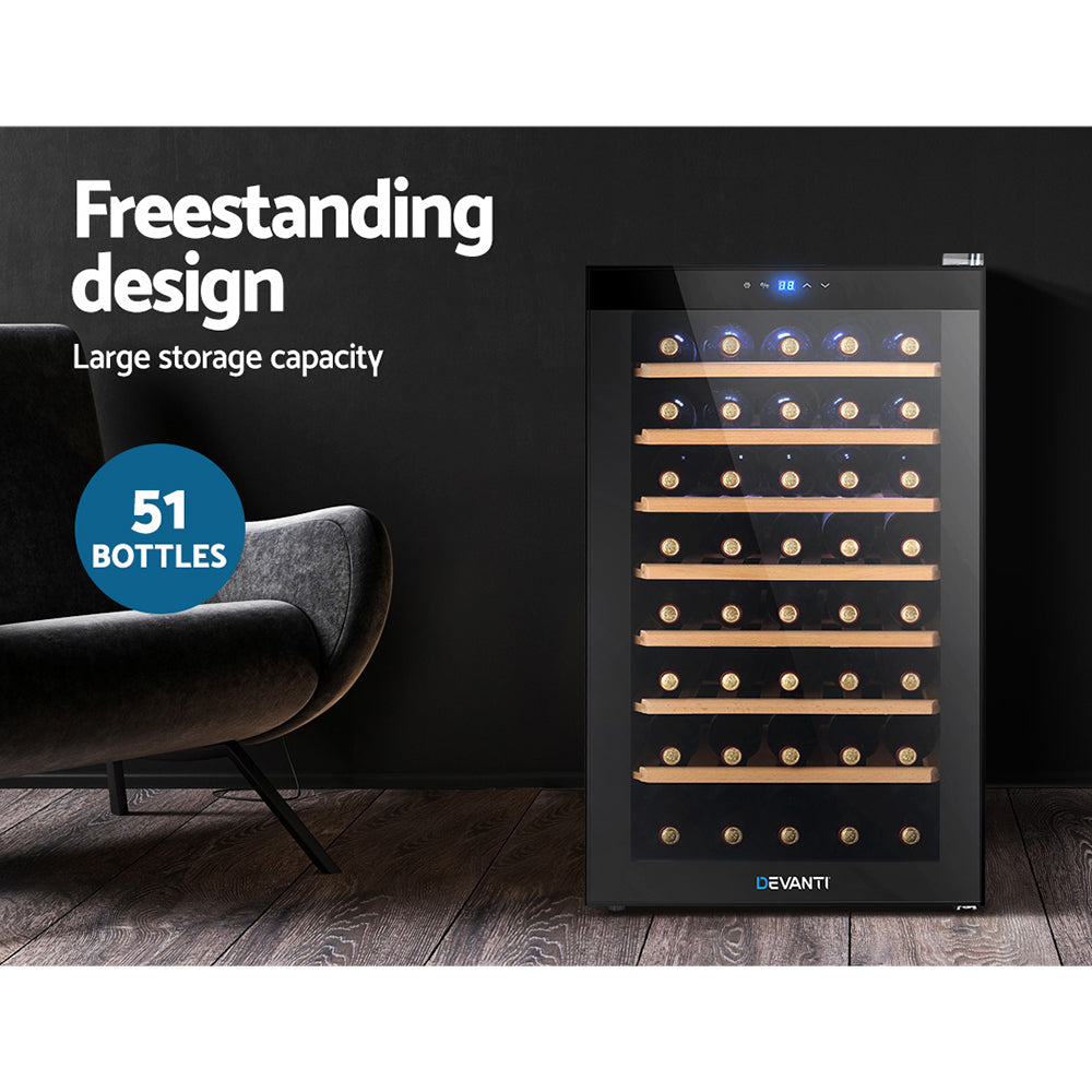 Devanti Wine Fridge Cooler | 51 Bottle Capacity