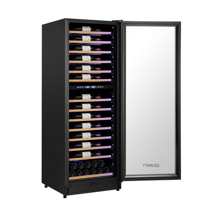 Devanti Dual Zone Wine Fridge Cooler | 128 Bottle Capacity