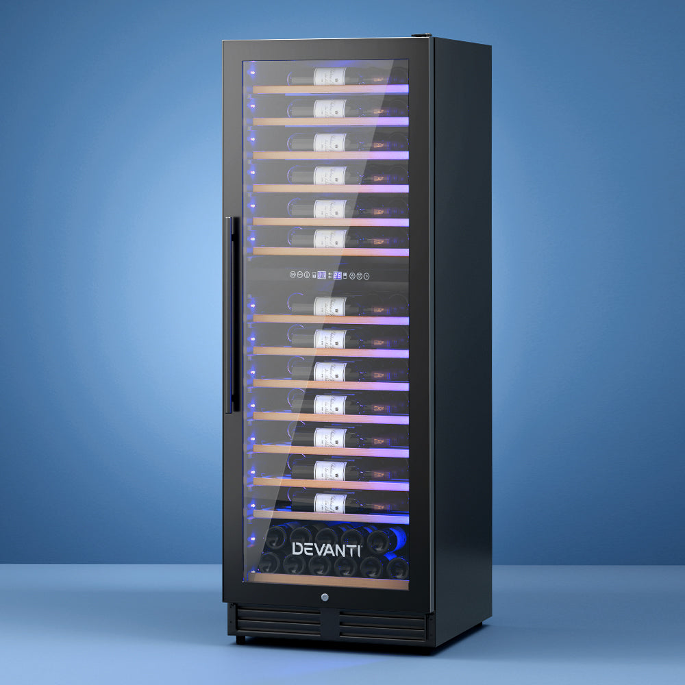 Devanti Dual Zone Wine Fridge Cooler | 128 Bottle Capacity