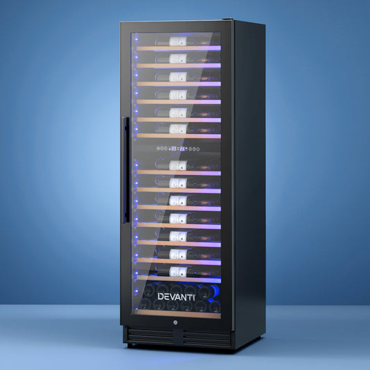 Devanti Dual Zone Wine Fridge Cooler | 128 Bottle Capacity