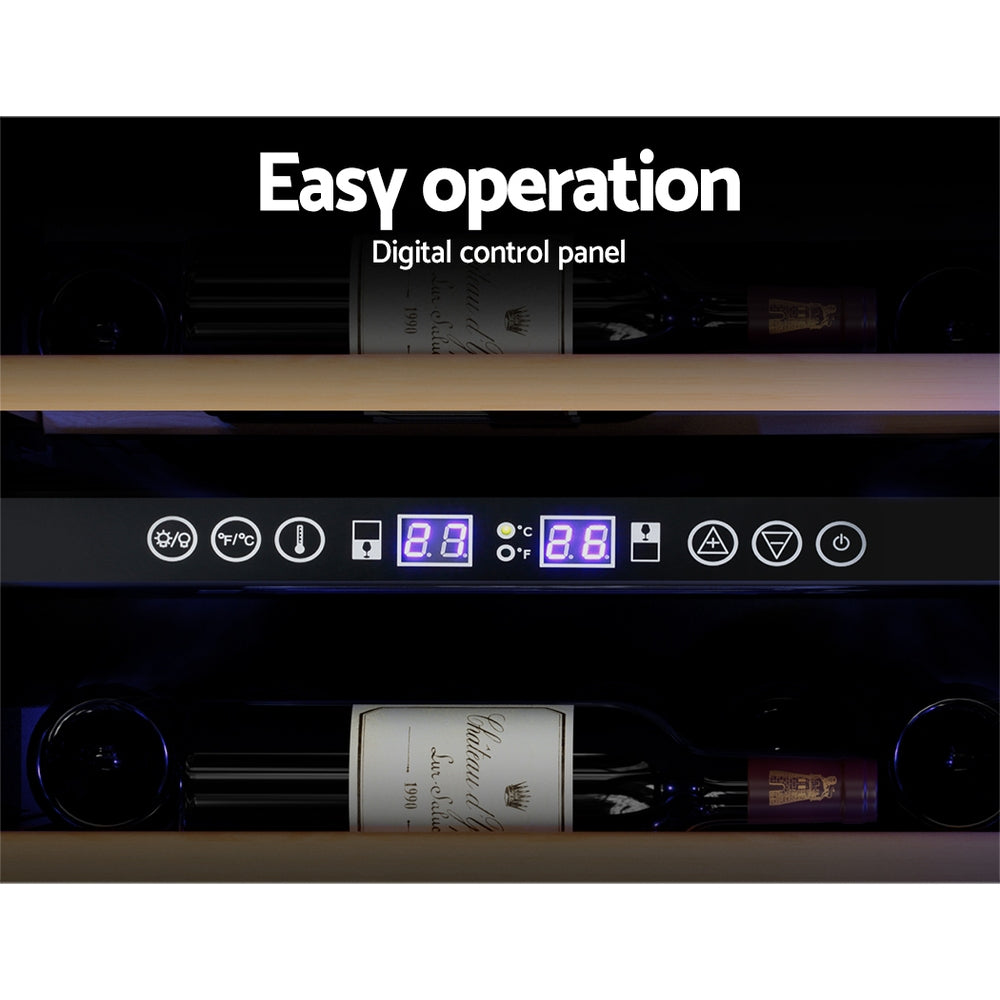 Devanti Dual Zone Wine Fridge Cooler | 128 Bottle Capacity