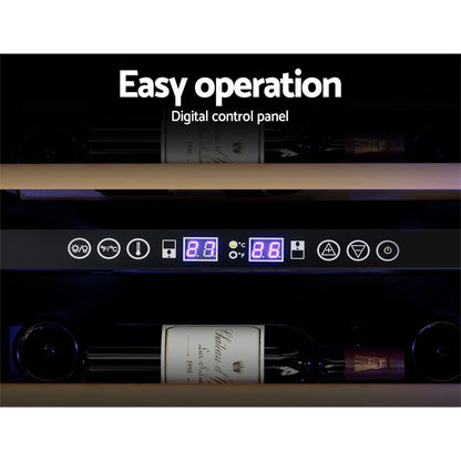 Devanti Dual Zone Wine Fridge Cooler | 128 Bottle Capacity
