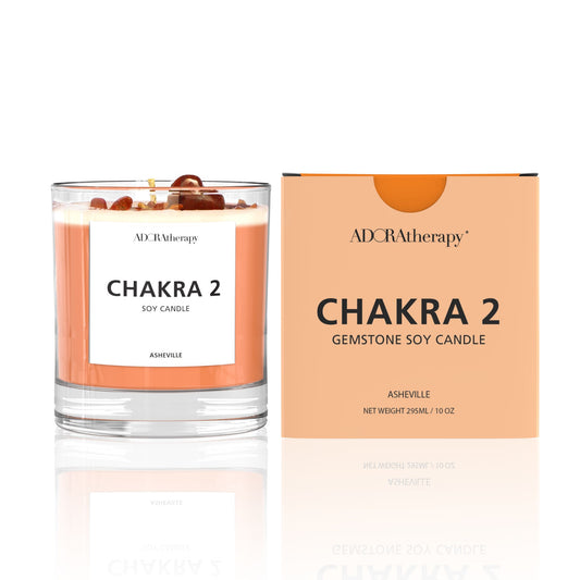 ADORAtherapy Chakra 2 Sunstone Gemstone Candle