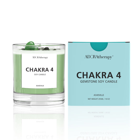 ADORAtherapy Chakra 4 Aventurine Gemstone Candle